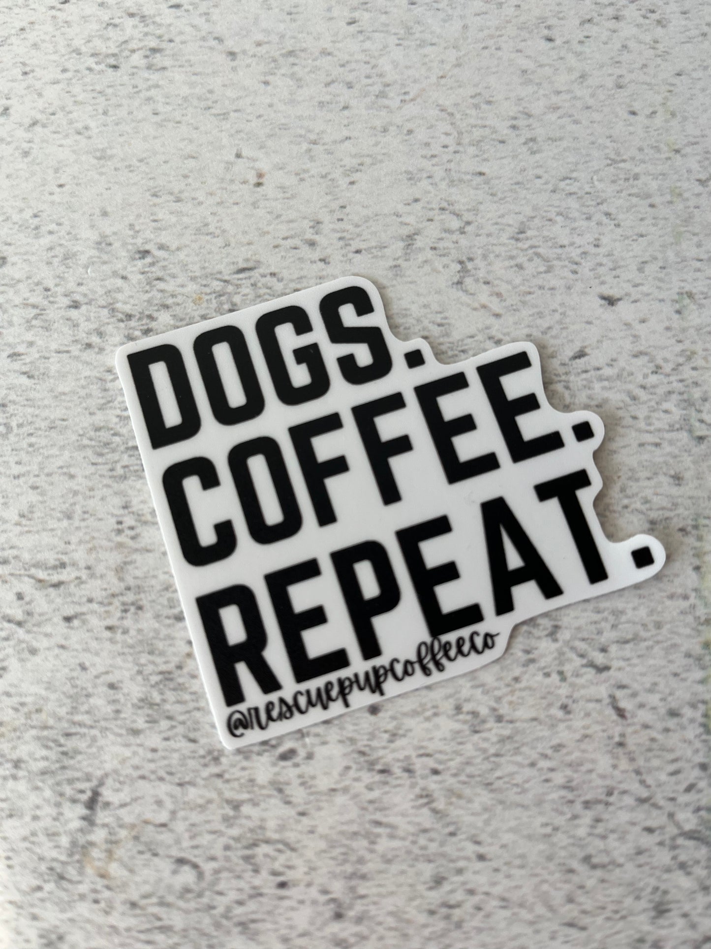 DOGS. COFFEE. REPEAT. Stickers black1