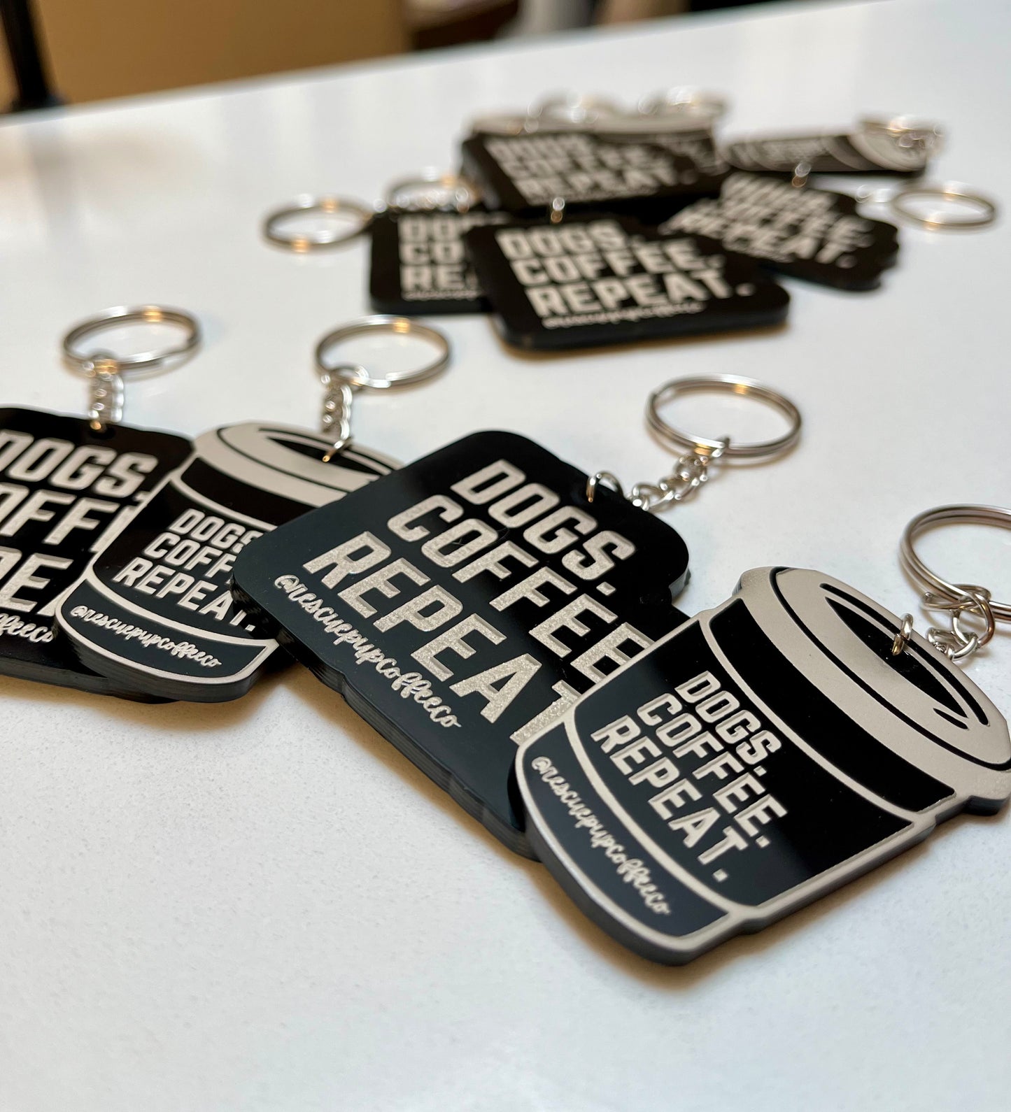 DOGS. COFFEE. REPEAT. Keychain