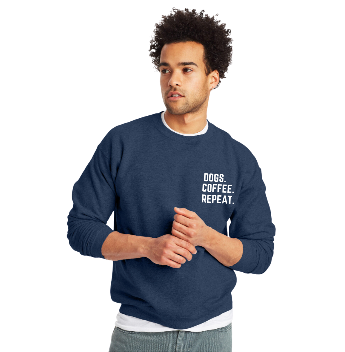 DOGS. COFFEE. REPEAT. Crewneck Sweatshirt