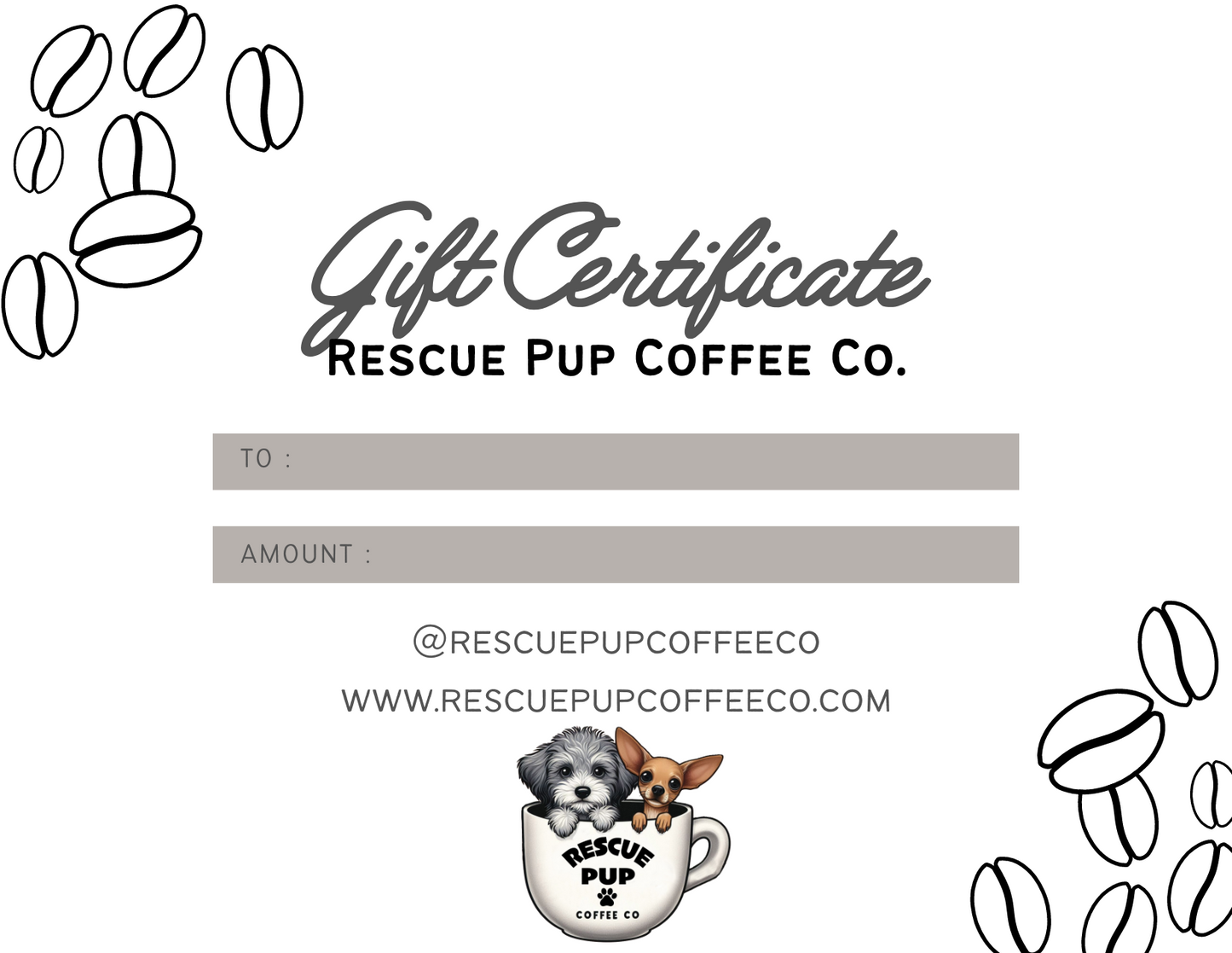 Rescue Pup Coffee Co. Gift Card