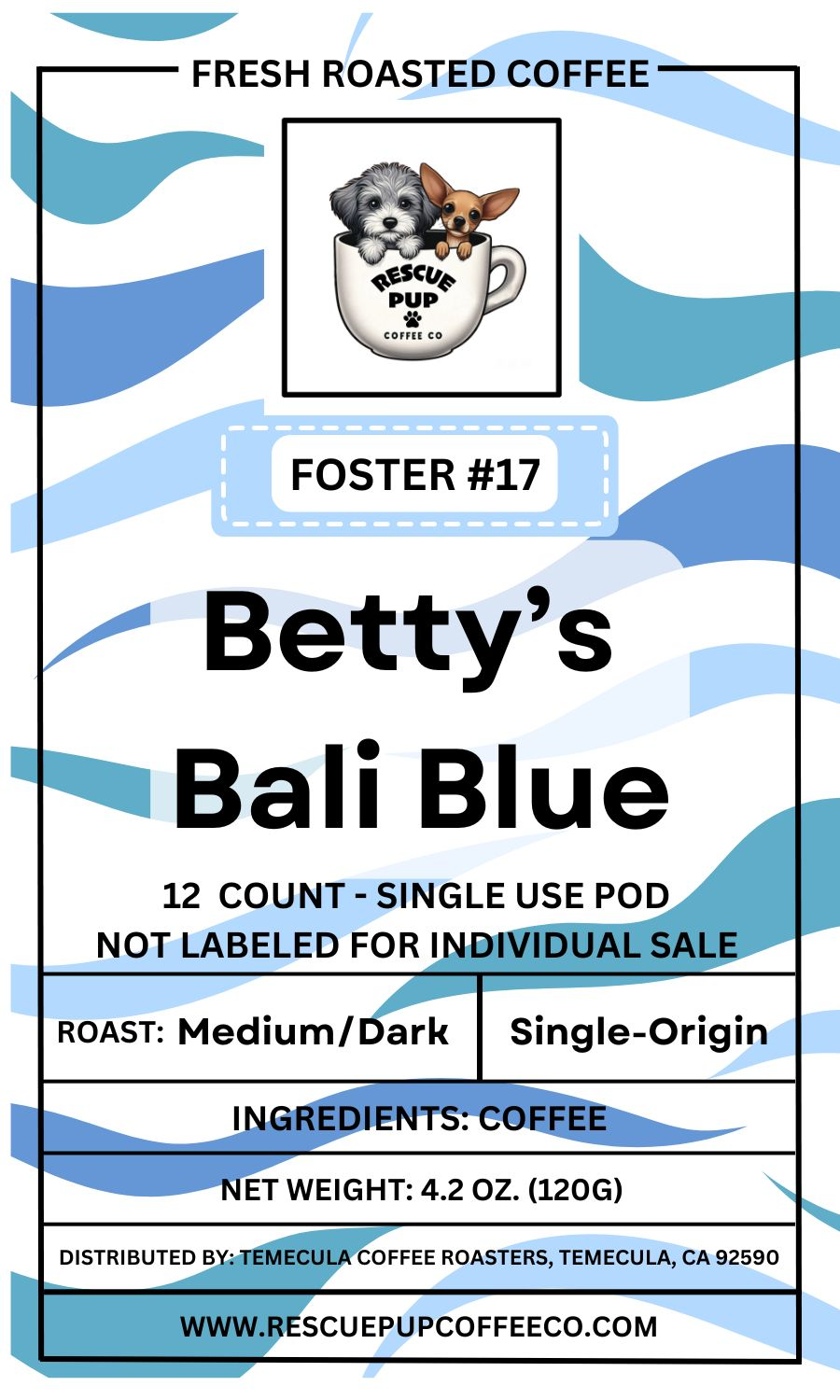 Betty's Bali Blue (12 Count - Single Use Pods)